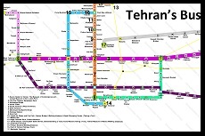 Tehran BRT Buses, Map